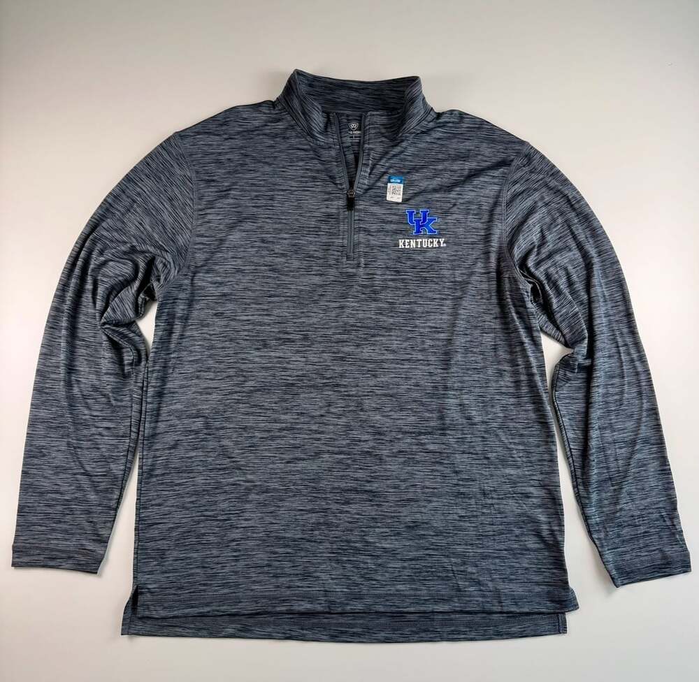 New Kentucky Wildcats Top of the World 1/4 Zip Pullover Mens L Gray NCAA UK
